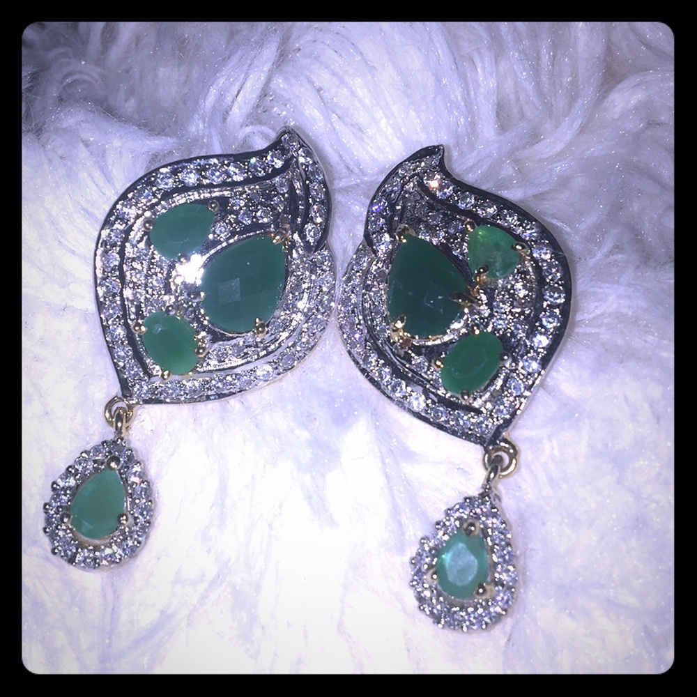 Beautiful evening earrings with other CZ.